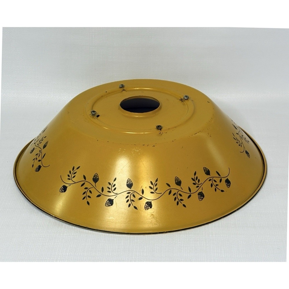 Vintage Colonial Style Mustard Yellow Toleware Metal Lamp Shade Only
